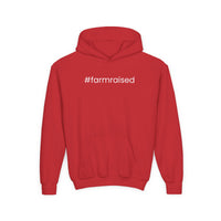 Youth Hoodie - "#farmraised" Minimal Farm Kid Pullover