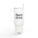 40oz Engraved Insulated Tumbler with Handle — "Blessed, Farm Raised, Field Tested"
